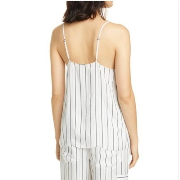 Tibi Ivory Anna Stripe Camisole Black Multi V-neck Tank Top/Cami NWT - Picture 5 of 16